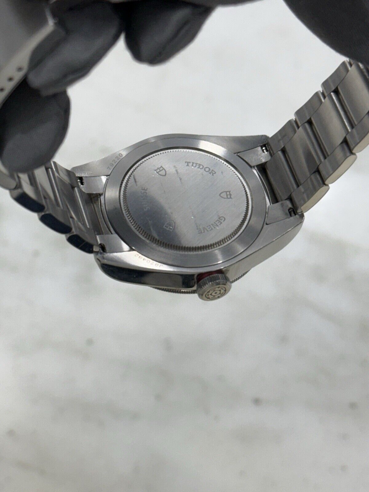2015 Tudor Black Bay Smiley Stainless Steel Red 41mm Automatic Watch 79220R