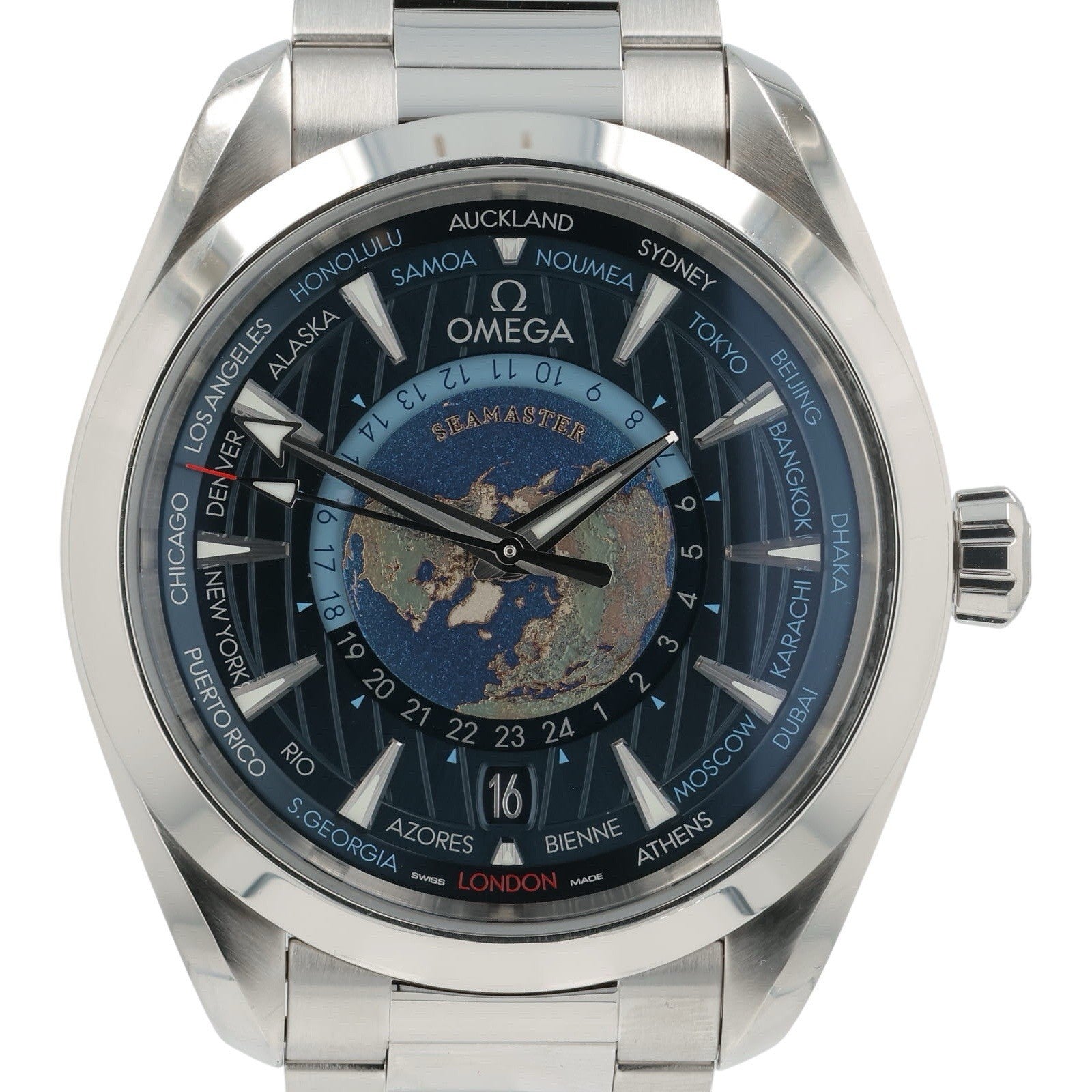 Omega Seamaster Aqua Terra Worldtimer Steel Blue Dial 43mm 220.10.43.22.03.001