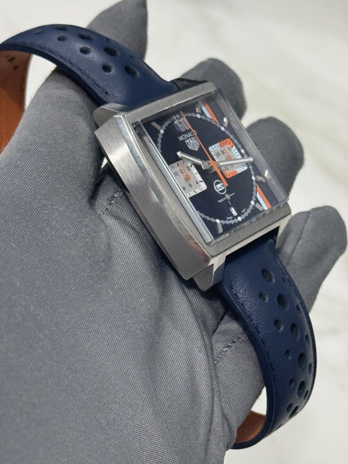 2022 Tag Heuer Monaco X Gulf 39mm CBL2115 Automatic Men's Watch - Box/Papers