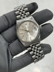 1987 Rolex Datejust Silver Dial Automatic Jubilee 36mm Steel Watch 16030