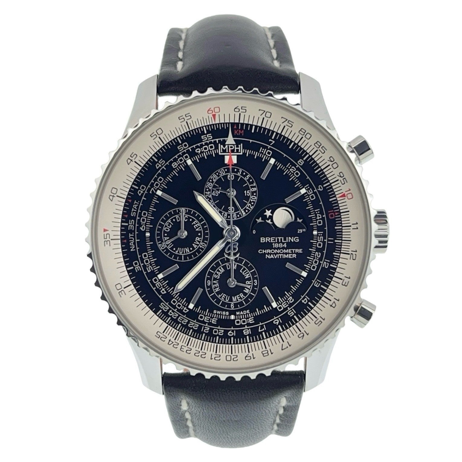 Breitling Navitimer Stainless Steel Black Dial 48mm Automatic Men’s Watch A19380