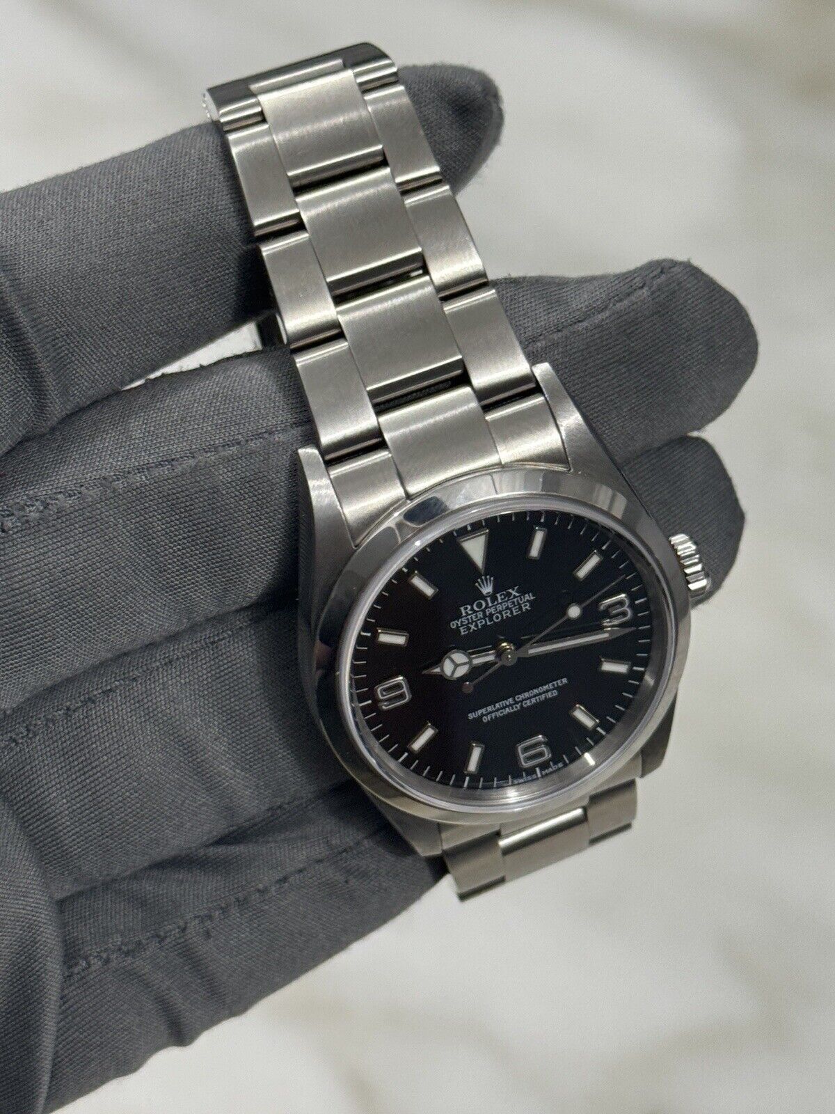 2002 Rolex Explorer 36mm 114270 Stainless Steel Men's Black Watch Swiss Made