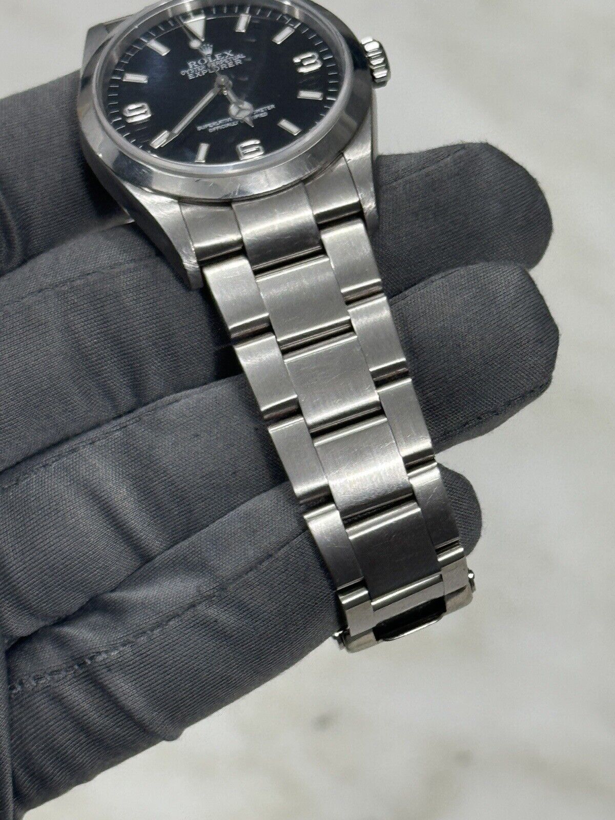 2000 Rolex Explorer I Black 36mm Oyster Stainless Steel Automatic Watch 114270