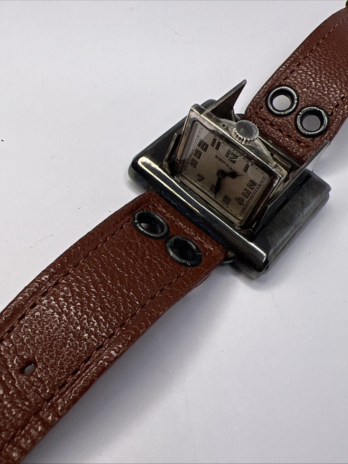 Tavannes Watch Swiss Sterling 925 Case Opens Closes Wrist To Clock -PARTS REPAIR