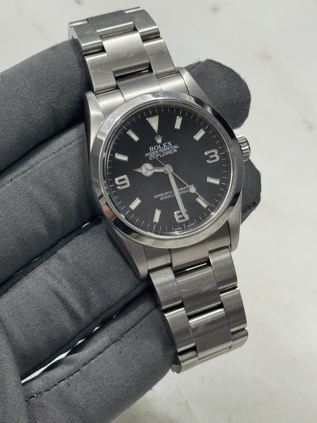 2001 Rolex Explorer 36mm 114270 Stainless Steel Men's Black Watch Swiss Made