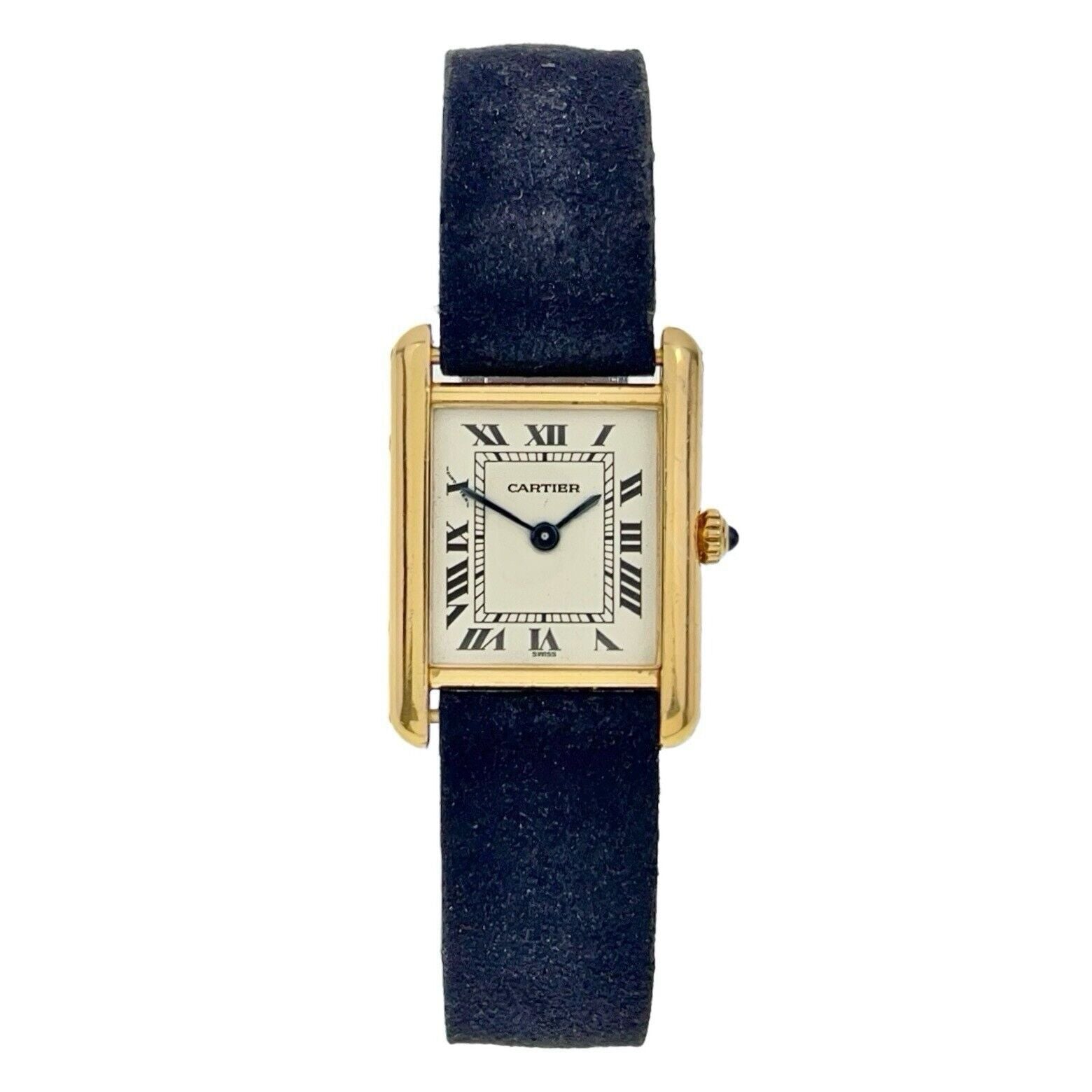 Cartier Tank Louis 18k Yellow Gold 19mm Quartz Ladies Watch Roman