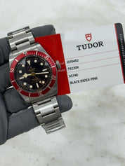 2015 Tudor Black Bay Smiley Stainless Steel Red 41mm Automatic Watch 79220R