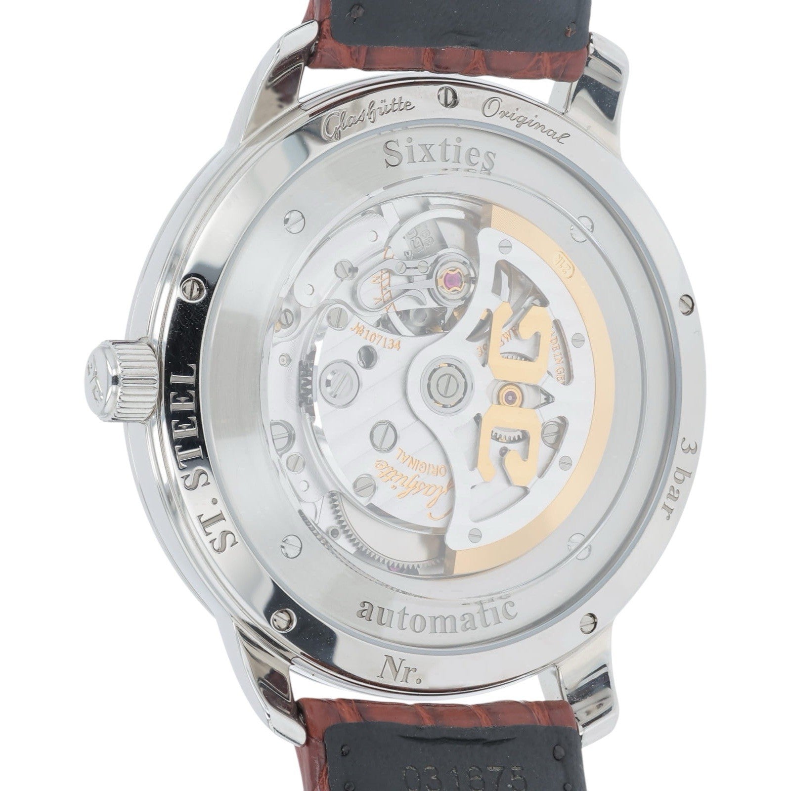 Glashutte Original Sixties Steel Red Dial 42mm Automatic Mens 2-39-47-09-02-04