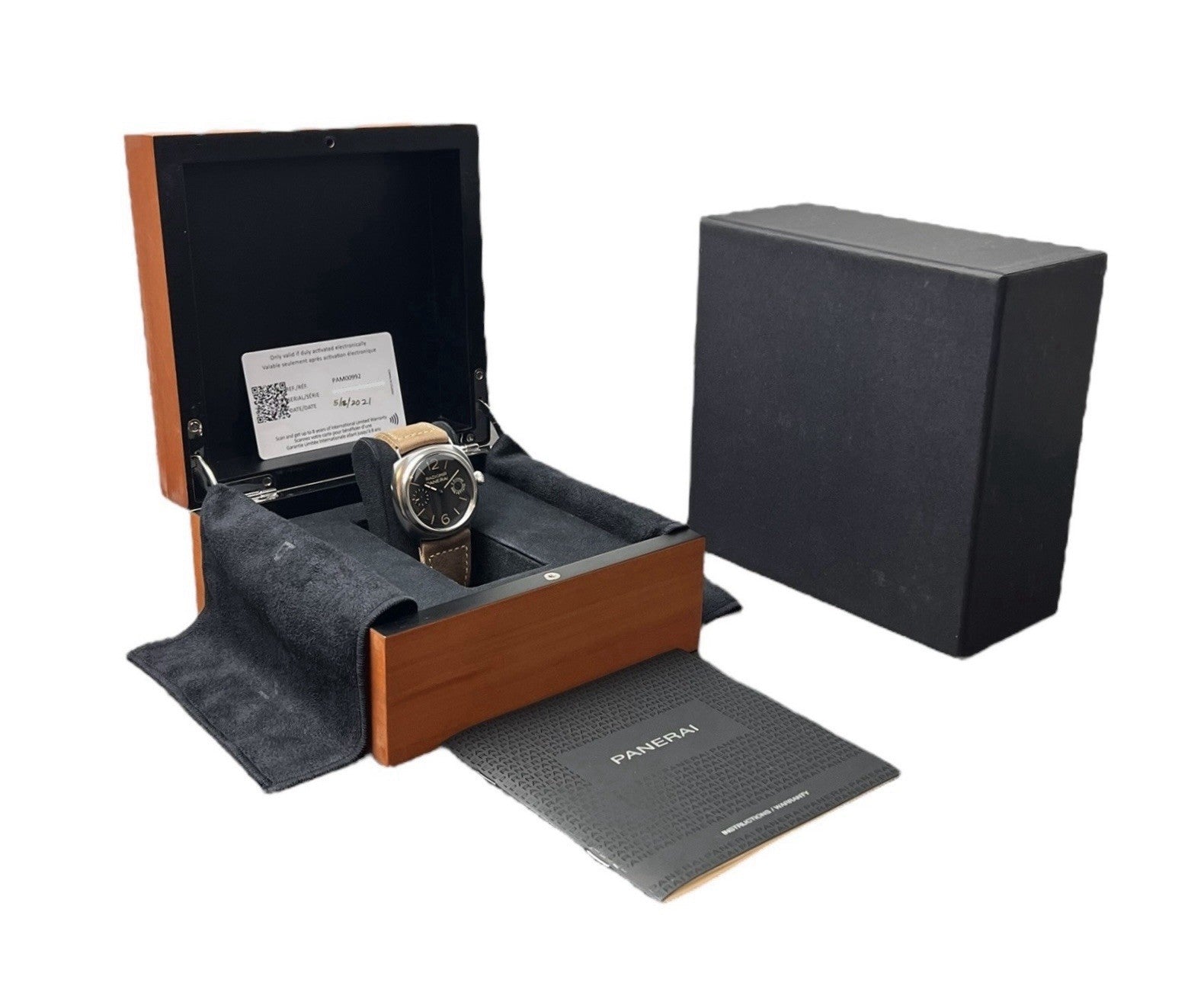 Panerai Radiomir Stainless Steel Black Dial 45mm Manual Wind Mens Watch PAM00992