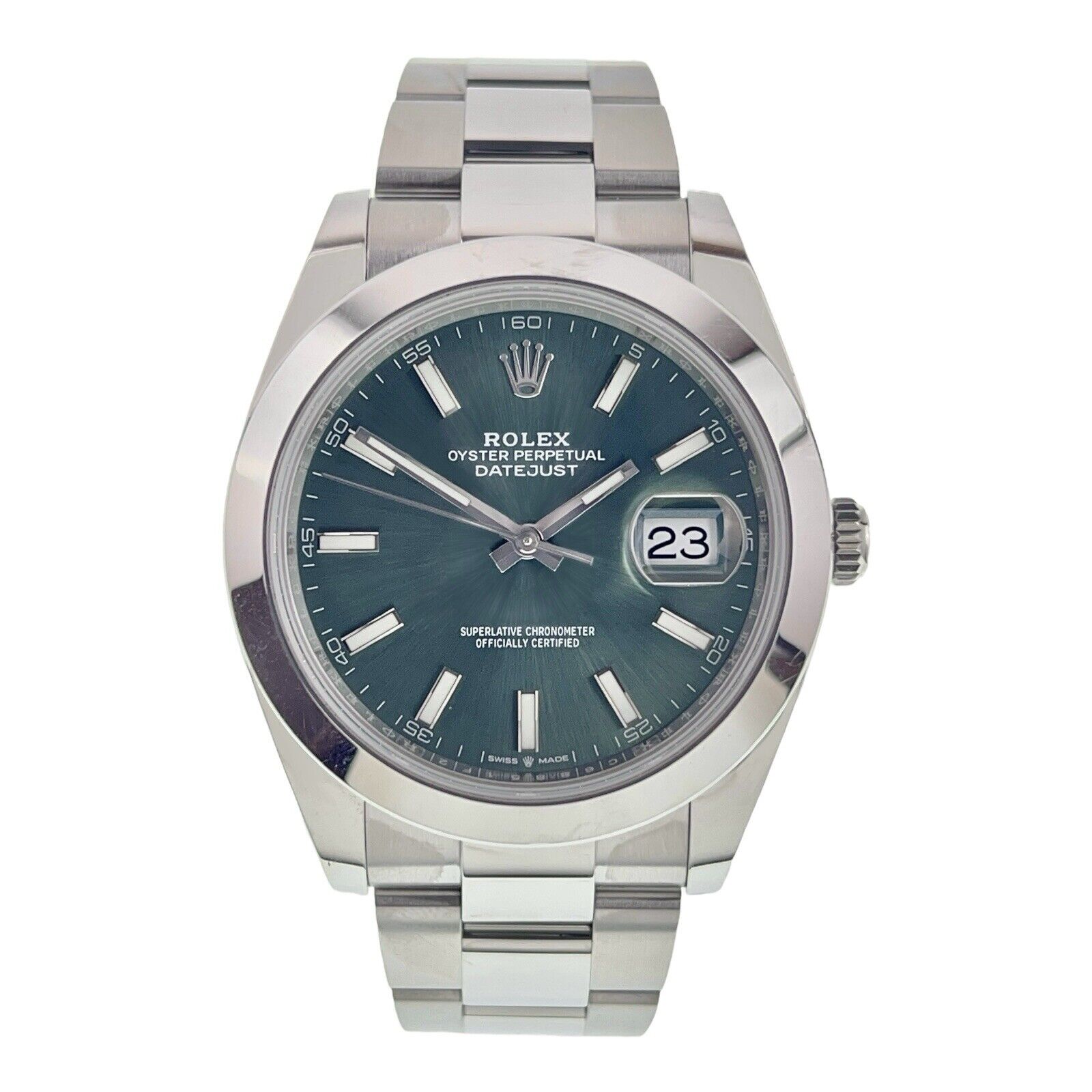 2022 Rolex Datejust 41 Stainless Steel Mint Green Dial 41mm Men’s Watch 126300
