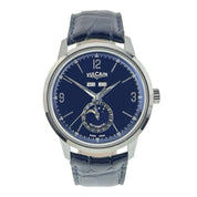Vulcan Moonphase 50s Presidents Steel Blue Dial 42mm Automatic Mens Watch 580158