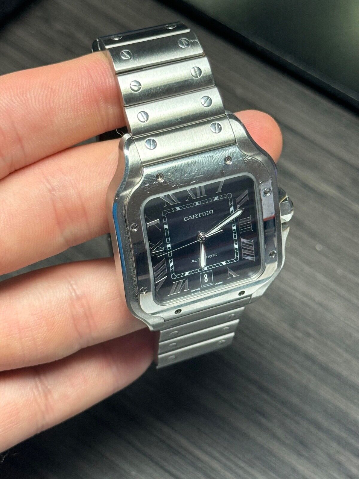 2022 Cartier Santos 40mm Blue Dial Steel Watch WSSA0030  - Box And Papers