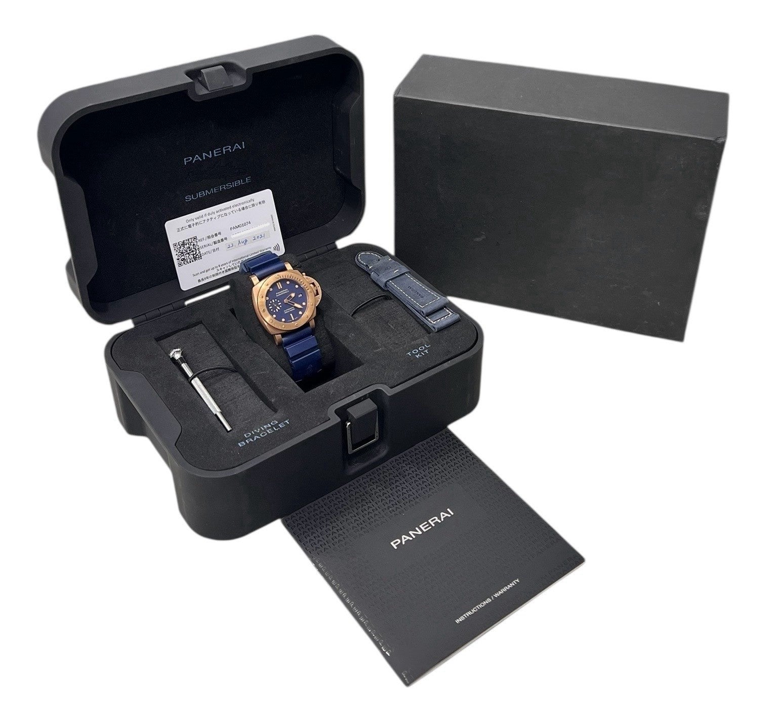 2021 Panerai Submersible Bronze Blue Dial 42mm Automatic Men's Watch PAM01074