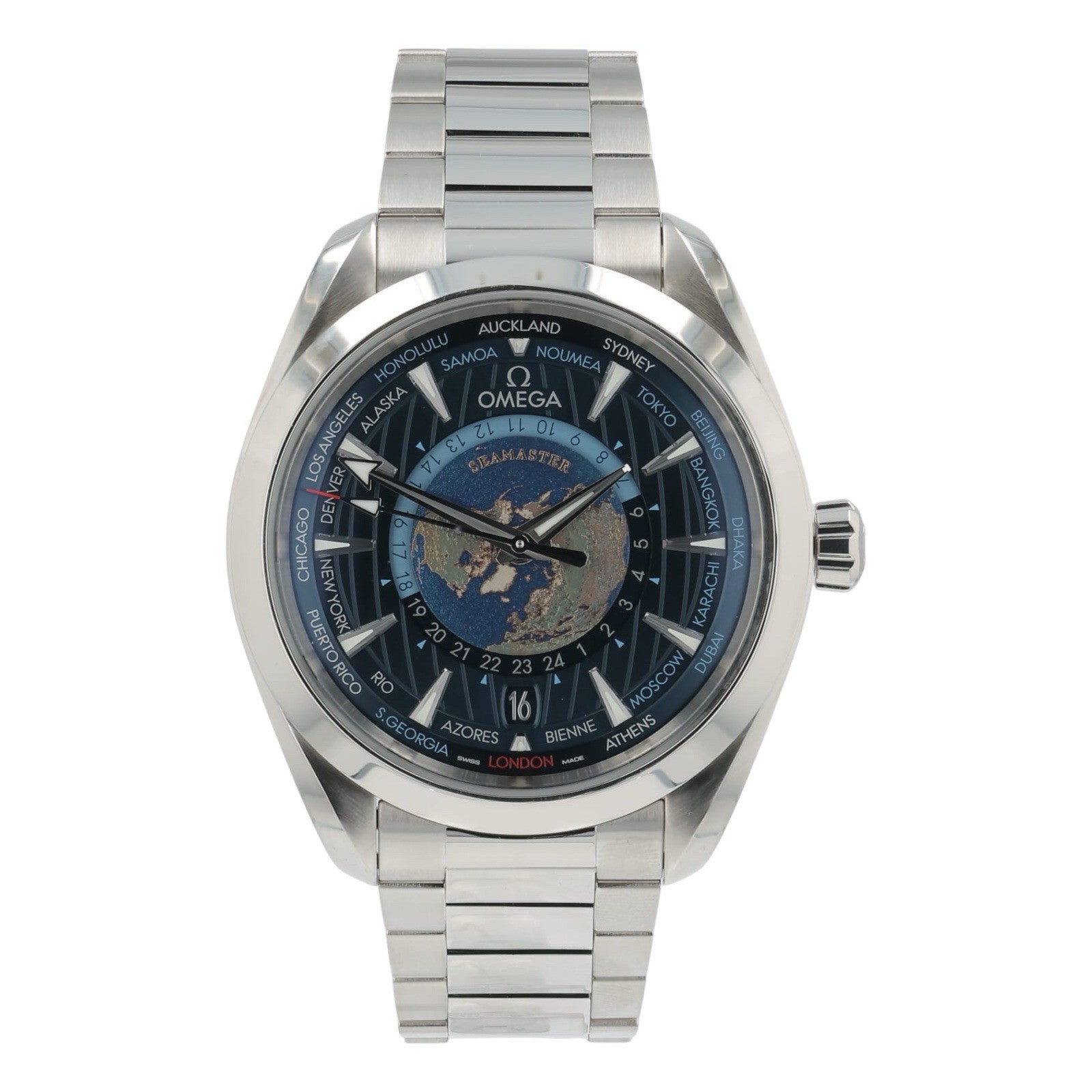 Omega Seamaster Aqua Terra Worldtimer Steel Blue Dial 43mm 220.10.43.22.03.001
