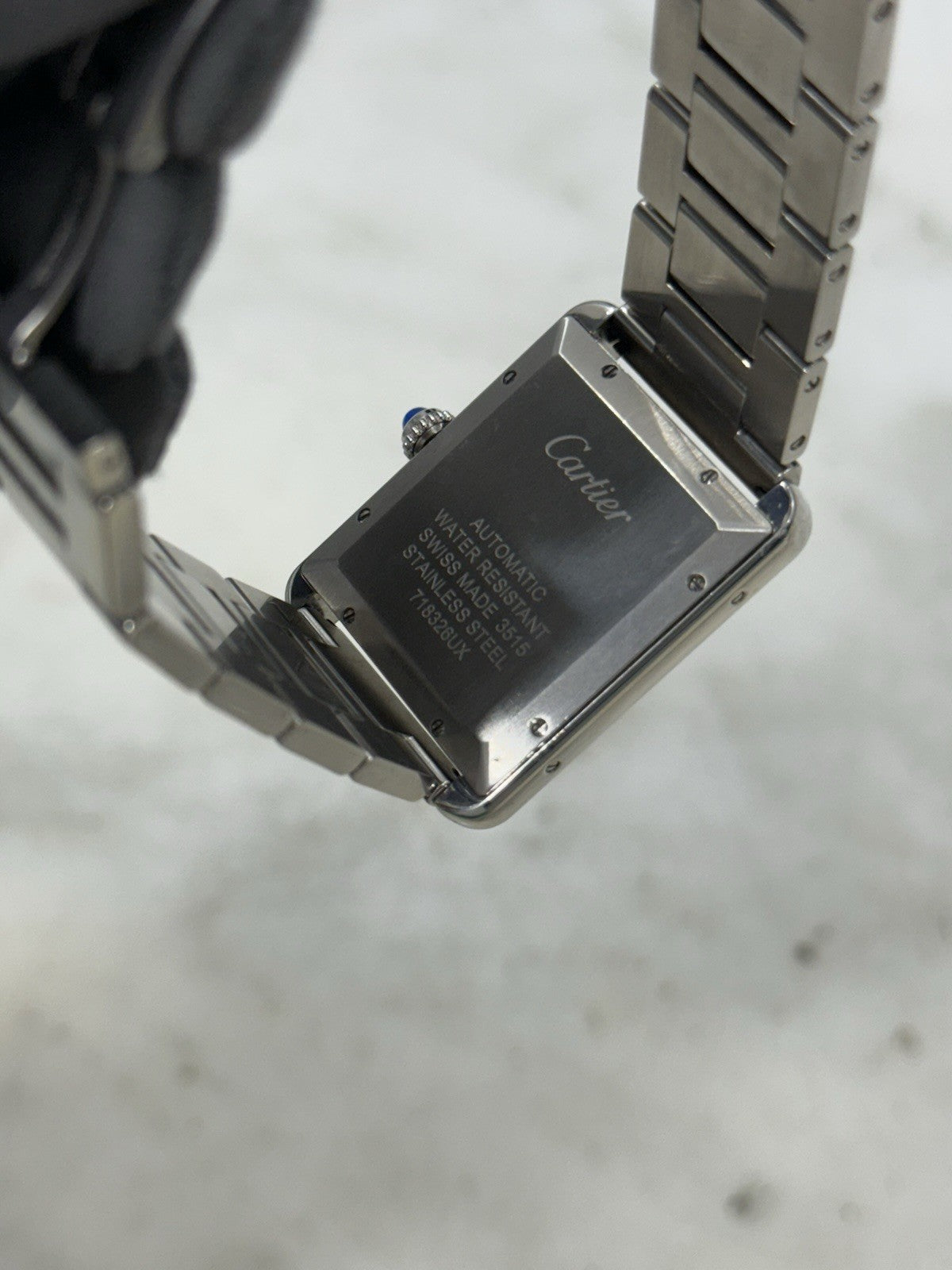 Cartier Tank Solo Date XL Stainless Steel 31mm Automatic Mens Watch 3515