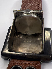 Tavannes Watch Swiss Sterling 925 Case Opens Closes Wrist To Clock -PARTS REPAIR
