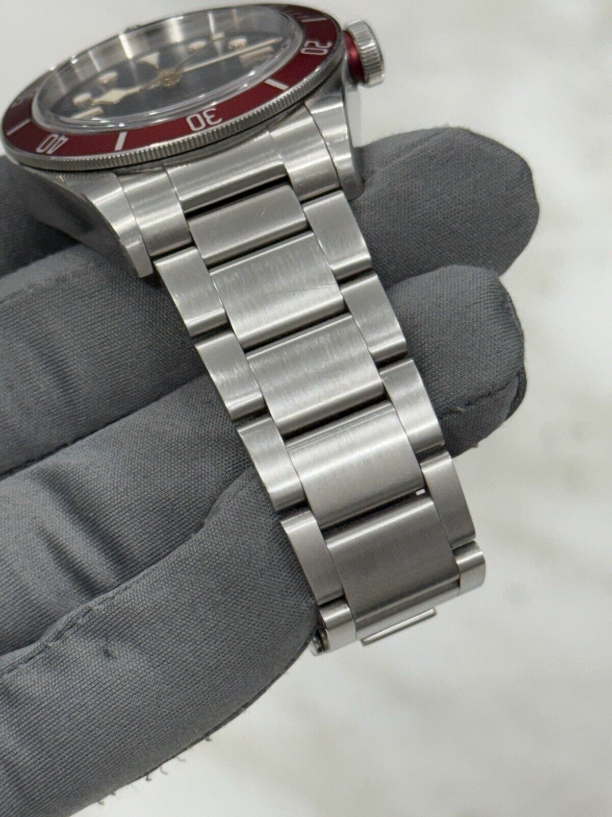 2015 Tudor Black Bay Smiley Stainless Steel Red 41mm Automatic Watch 79220R