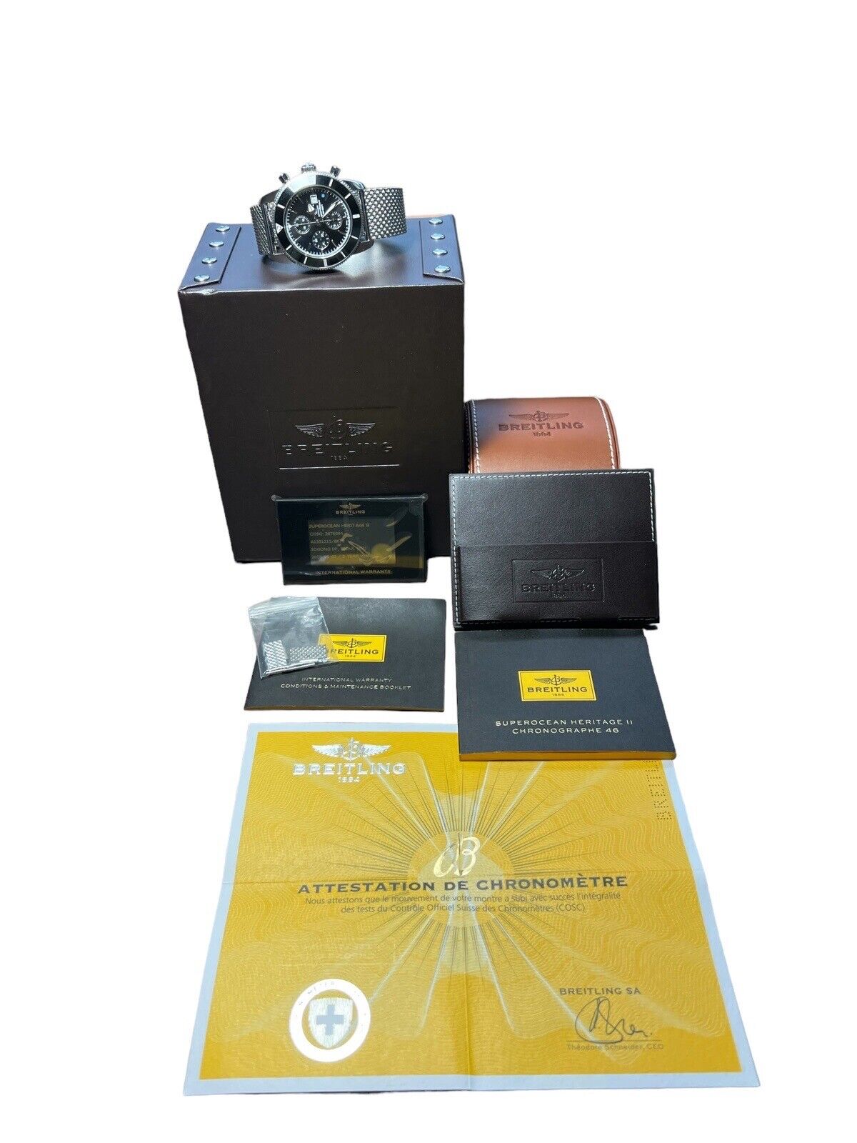 2018 Breitling Superocean Heritage II 46 Complete Black Box Papers A13312