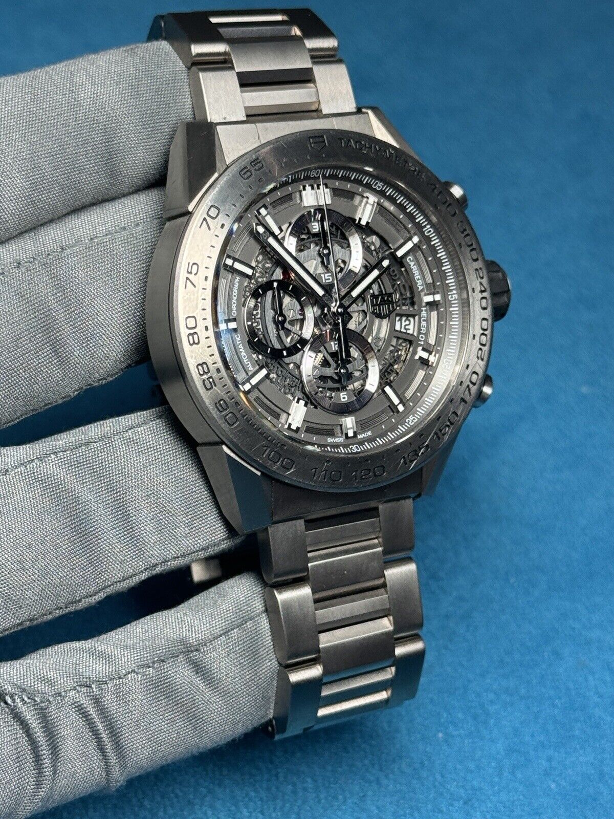 2017 Tag Heuer Carrera Automatic 45mm Titanium CAR2A8A Watch - Box And Papers