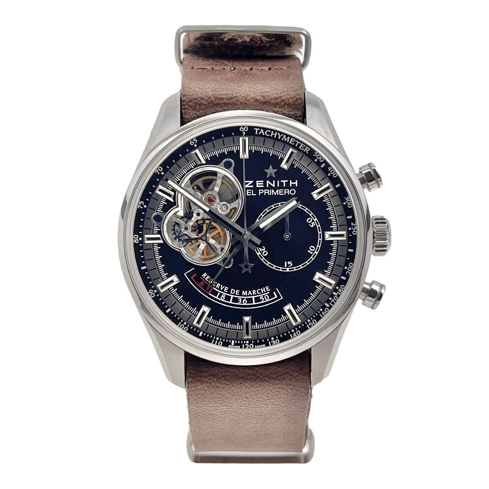 Zenith El Primero Chronomaster 03.2080.4021 Automatic Black Dial Mens Watch B&P