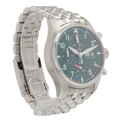 IWC Pilot Chronograph Stainless Steel Green Dial 41mm Automatic Mens IW388104