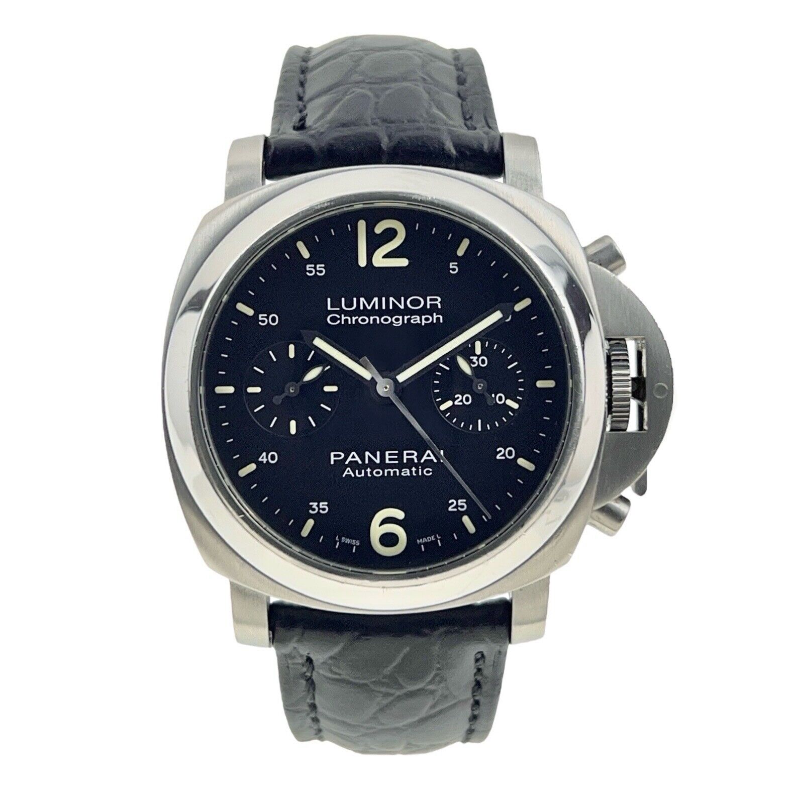 Panerai Luminor Chronograph Steel Black 40mm Automatic Men's Watch