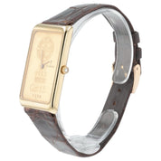 Corum Ingot 18k Yellow Gold 30x40mm Gold Dial Quartz Movement Mens Watch GR15
