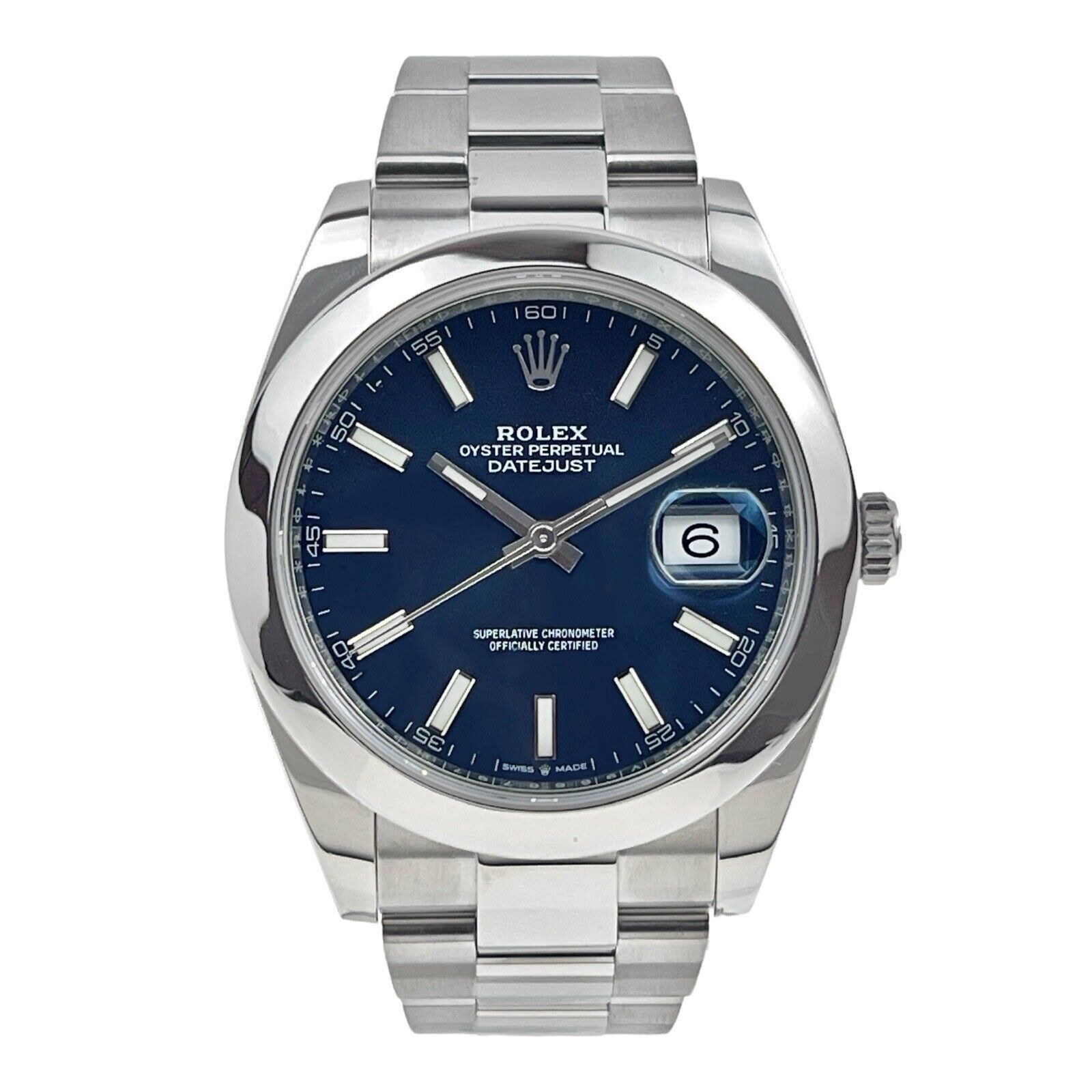 2021 Rolex Datejust Stainless Steel Blue 41mm Automatic Men’s Watch 126300