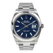 2021 Rolex Datejust Stainless Steel Blue 41mm Automatic Men’s Watch 126300