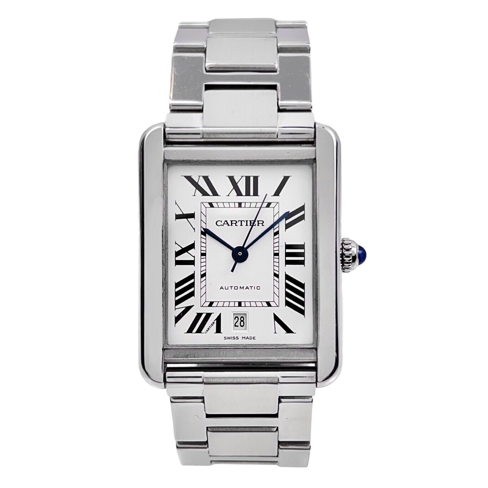 2018 Cartier Tank Solo XL Men's W5200028 Automatic Date Steel Watch - W/ Papers