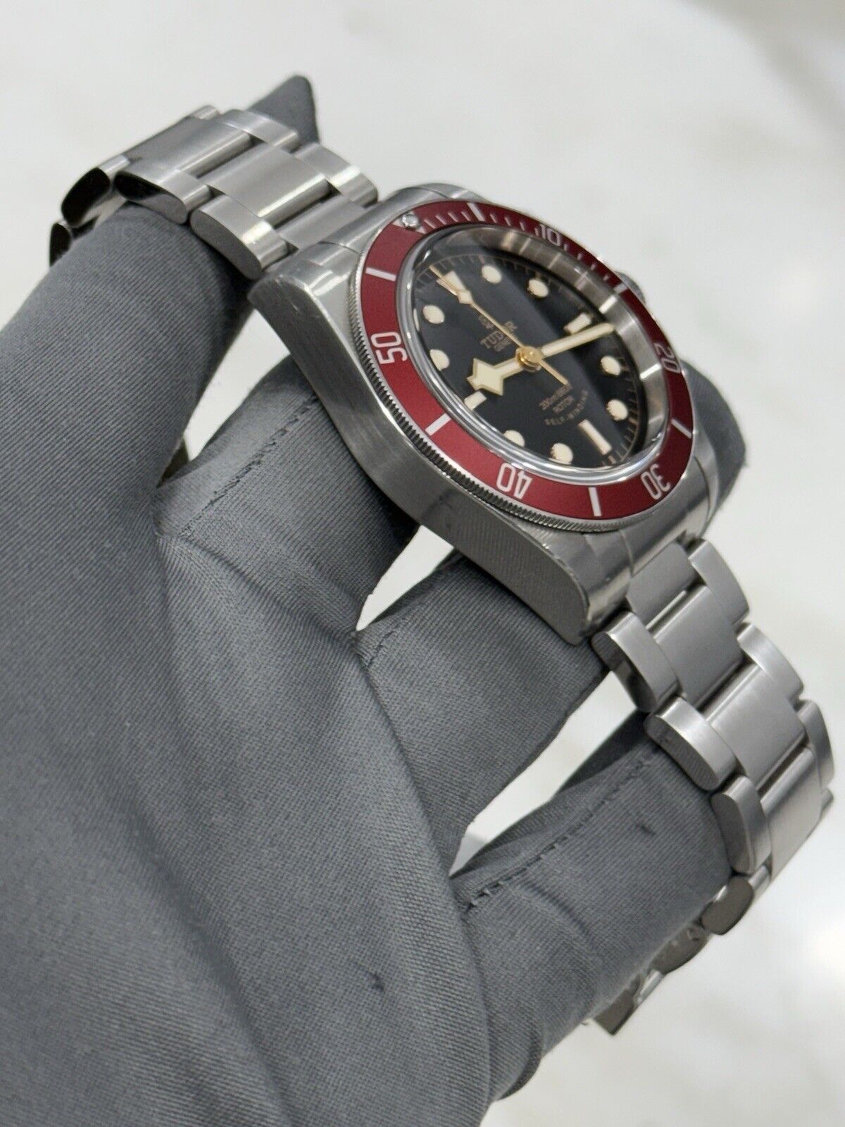 2015 Tudor Black Bay Smiley Stainless Steel Red 41mm Automatic Watch 79220R