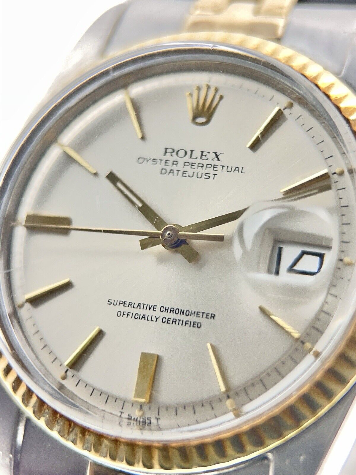 1968 Rolex Datejust Two Tone 36mm Silver Dial Automatic Men’s Watch 1601