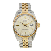 1968 Rolex Datejust Two Tone 36mm Silver Dial Automatic Men’s Watch 1601