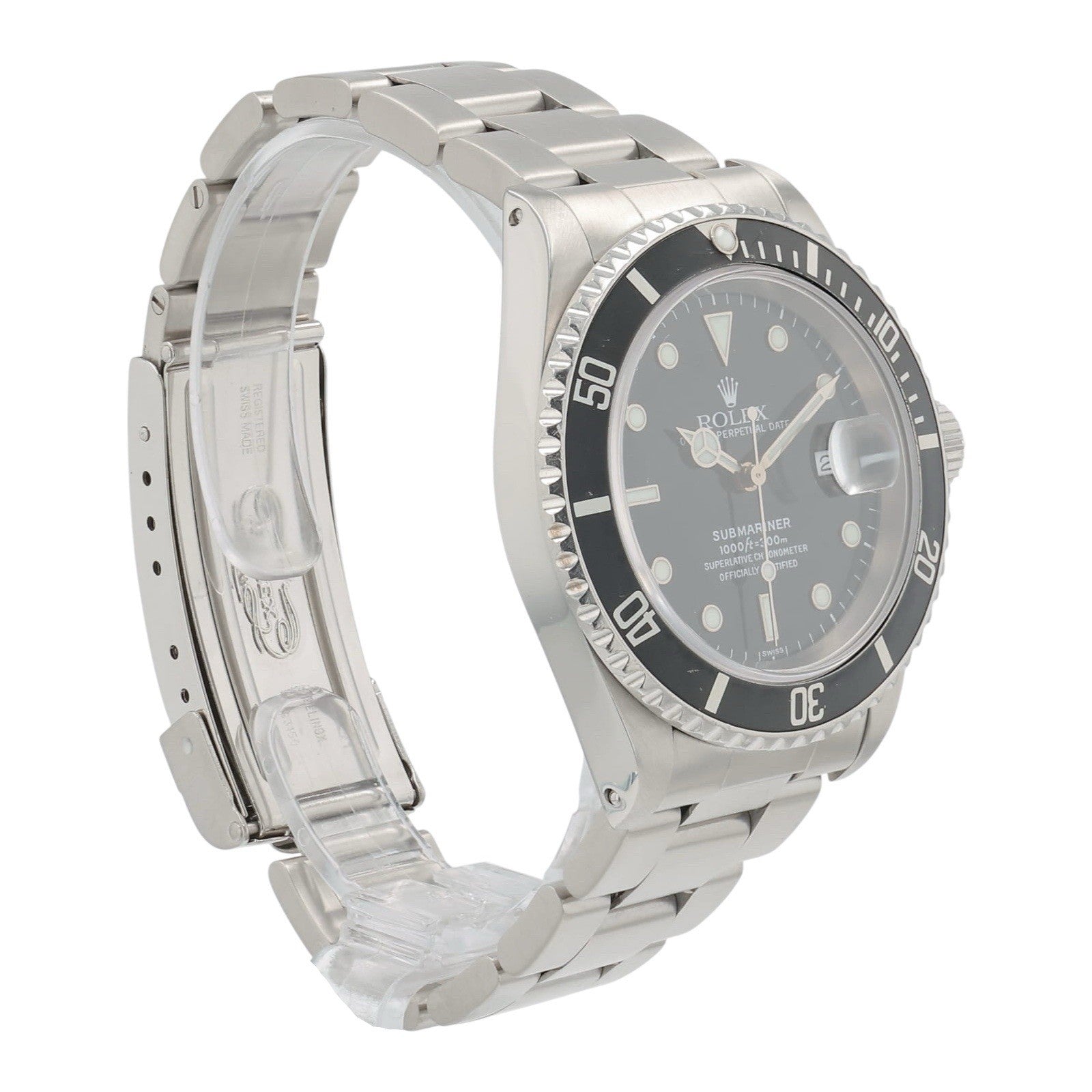 Rolex Submariner Date Stainless Steel Black Dial 40mm Automatic Mens Watch 16610