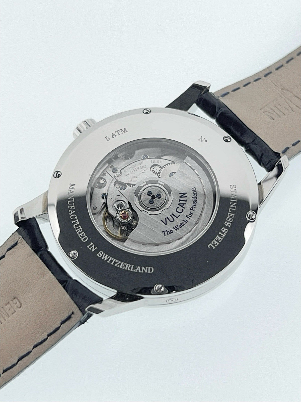 Vulcan Moonphase 50s Presidents Steel Blue Dial 42mm Automatic Mens Watch 580158