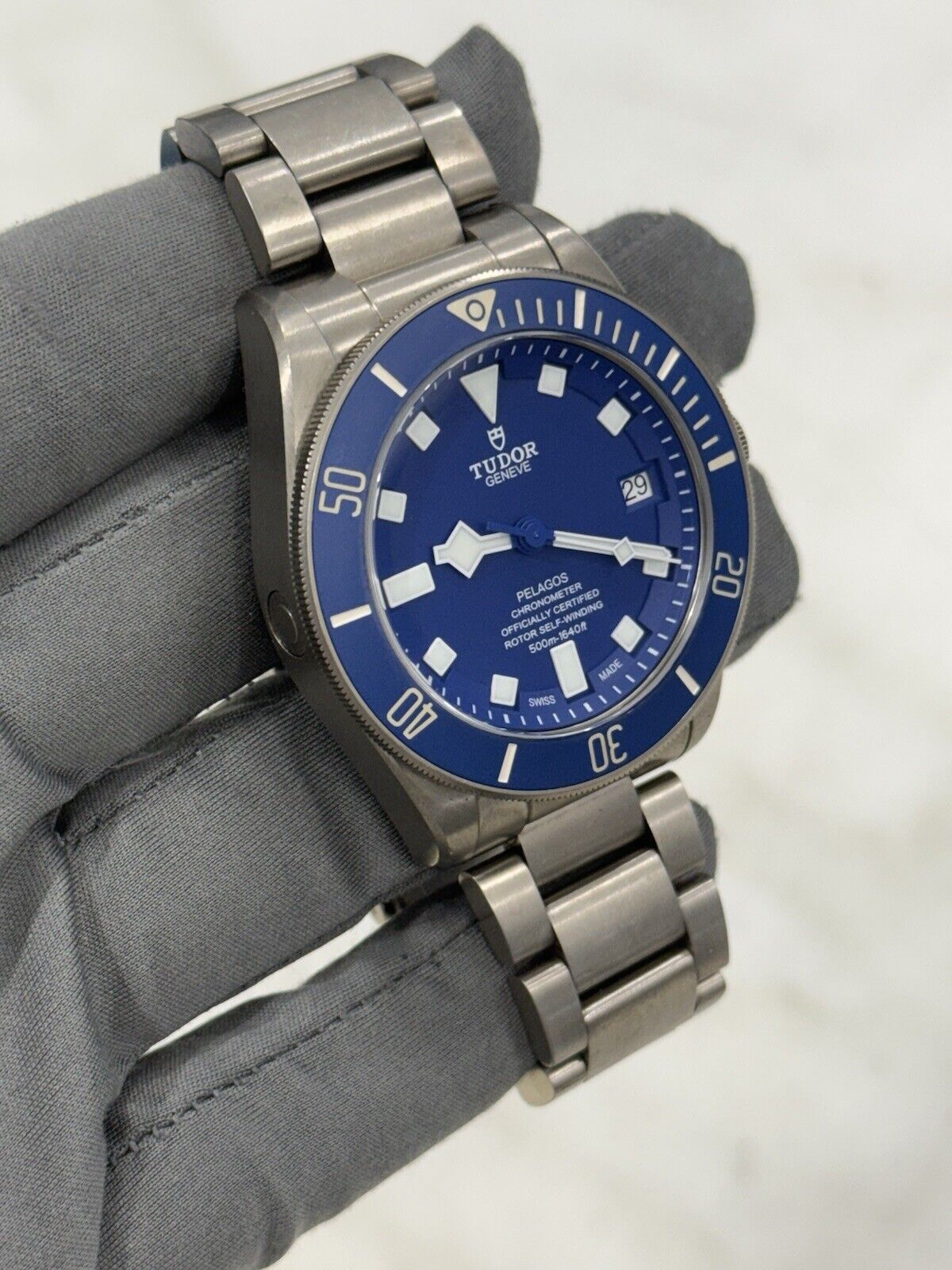 2019 Tudor Pelagos BLUE Titanium 42mm 25600TB Automatic Dive Date Watch With B&P