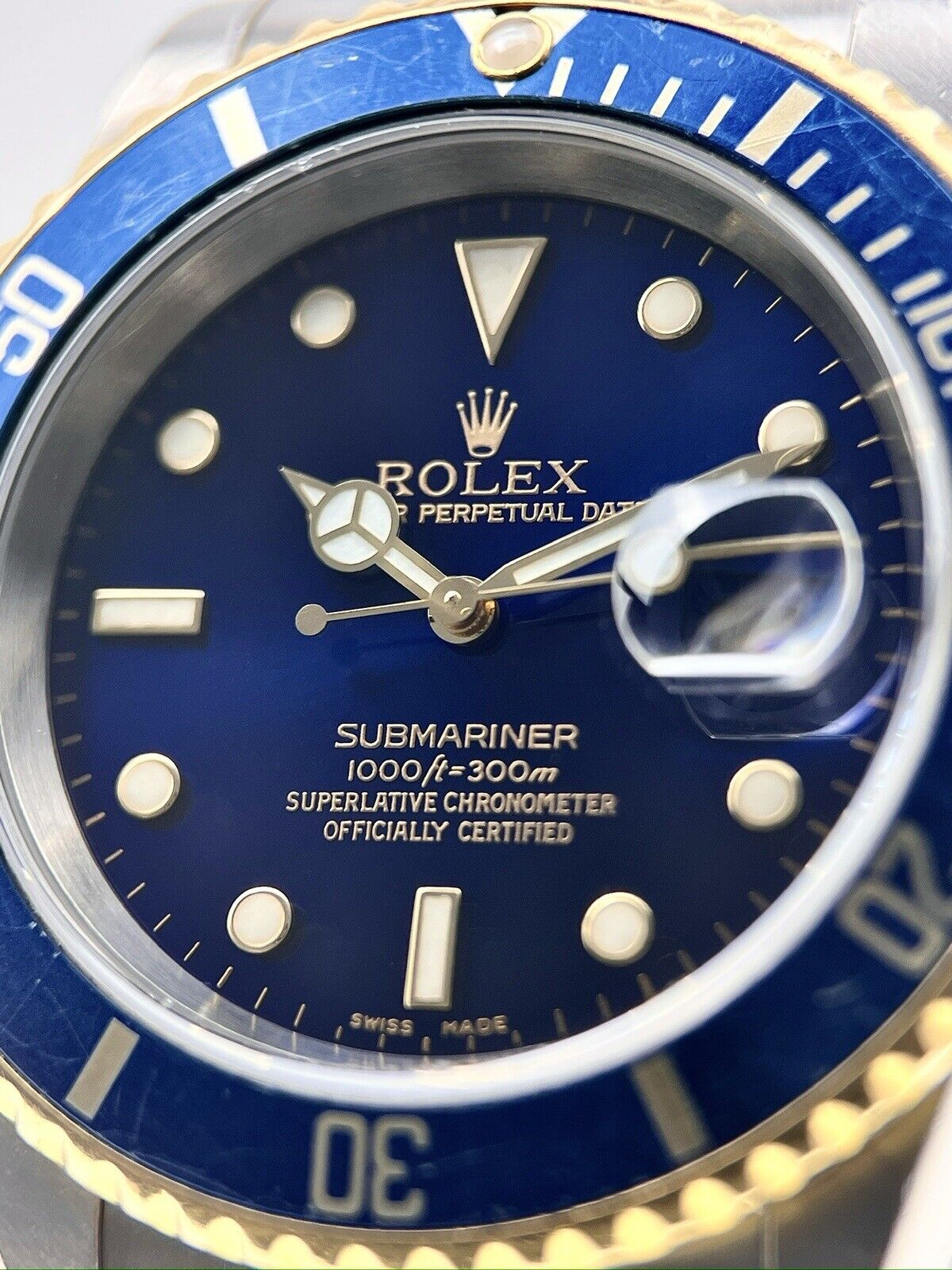 2002 Rolex Submariner Two Tone Blue Automatic 40mm Ref.  16613 - Box & Papers