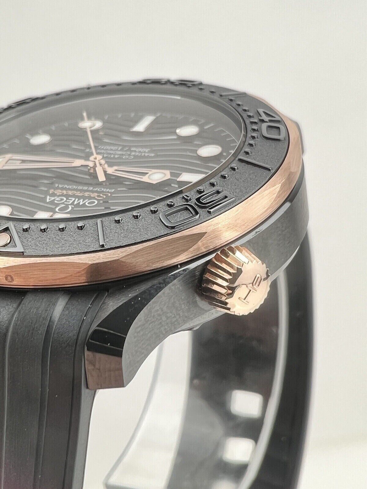 2021 Omega Seamaster Black Ceramic Rose Gold Box & Papers 210.62.44.20.01.001