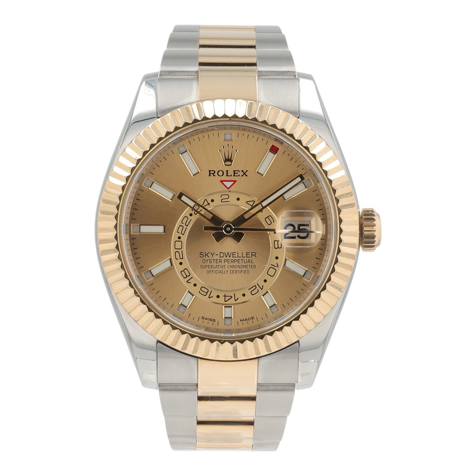 Rolex Sky-Dweller Steel & Gold Champagne Dial 42mm Automatic Men’s Watch
