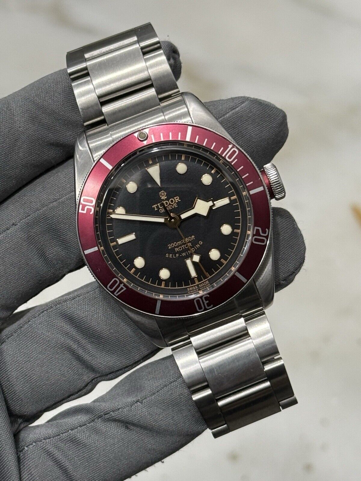 2019 Tudor Black Bay Smiley Stainless Steel Red 41mm Automatic Watch 79220R