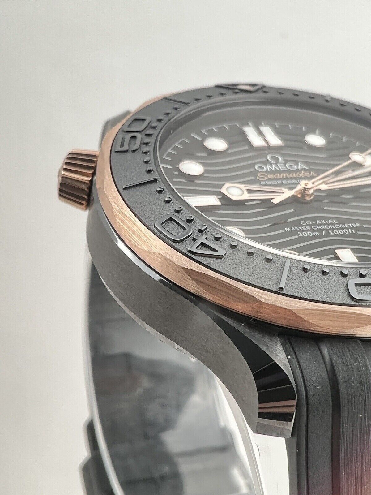 2021 Omega Seamaster Black Ceramic Rose Gold Box & Papers 210.62.44.20.01.001