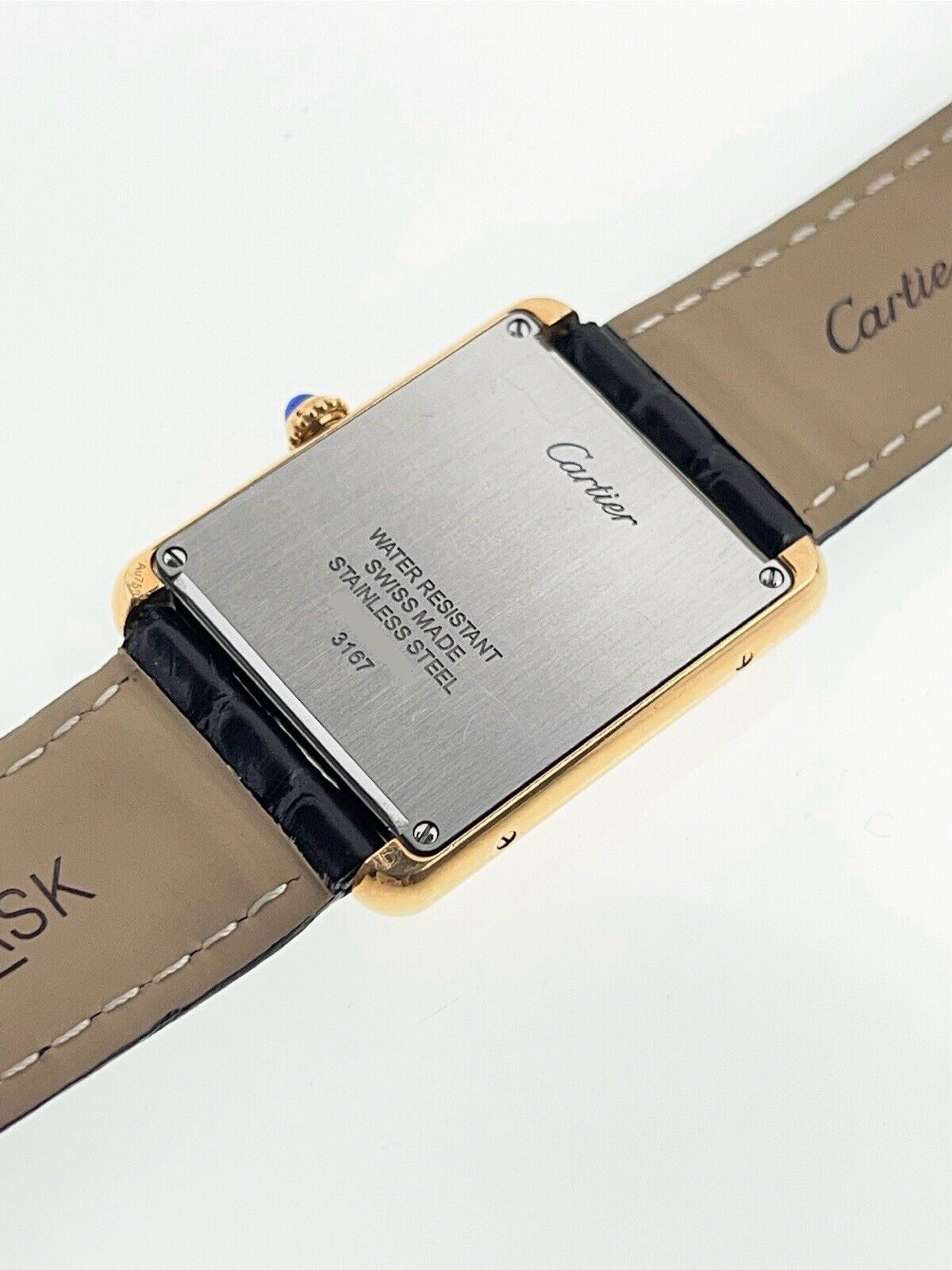 Cartier Tank Solo 18k Yellow Gold and Steel Diamond Bezel 27mm Quartz W5200004