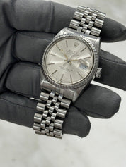 1987 Rolex Datejust Silver Dial Automatic Jubilee 36mm Steel Watch 16030