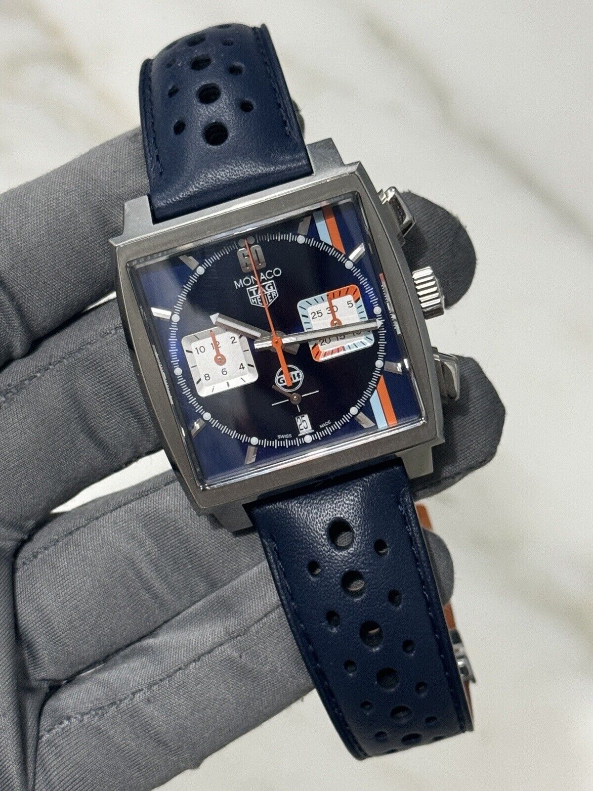 2022 Tag Heuer Monaco X Gulf 39mm CBL2115 Automatic Men's Watch - Box/Papers