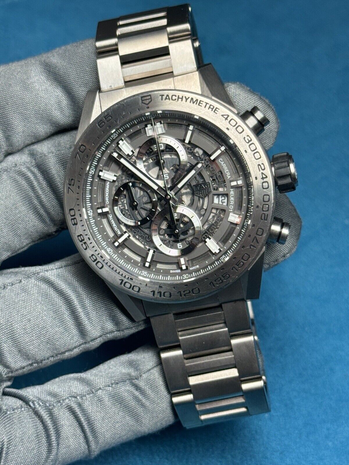 2017 Tag Heuer Carrera Automatic 45mm Titanium CAR2A8A Watch - Box And Papers