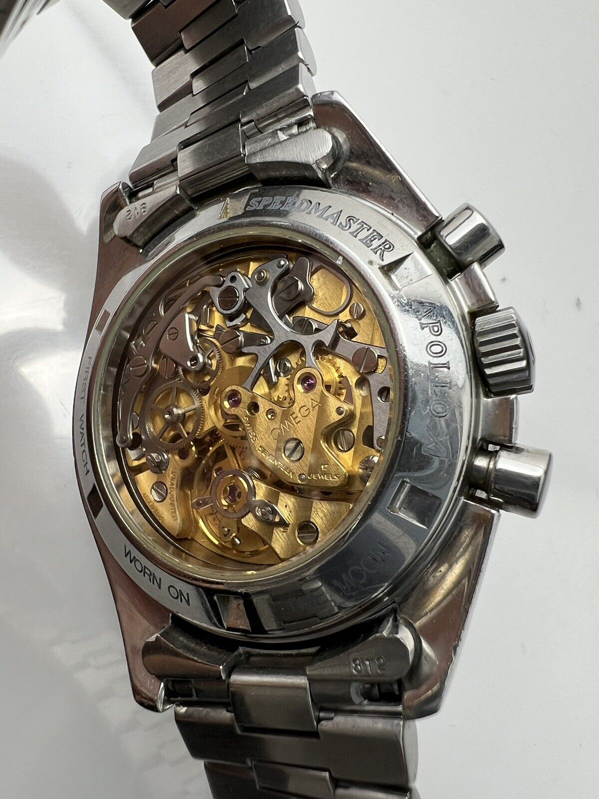1985 Men's Omega Speedmaster Moonwatch Exhibition Back 3592.50 Apollo XI Watch