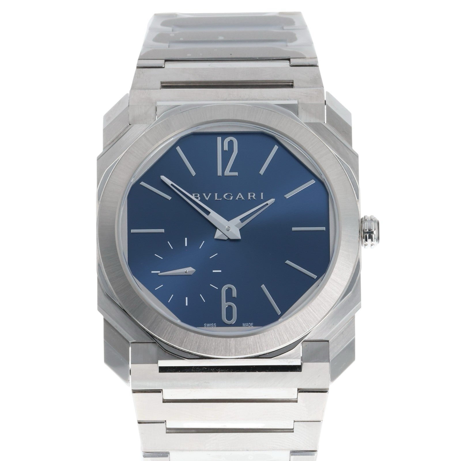 Bulgari Octo Finissimo Stainless Steel Blue Dial 40mm Automatic Mens Watch BGO40