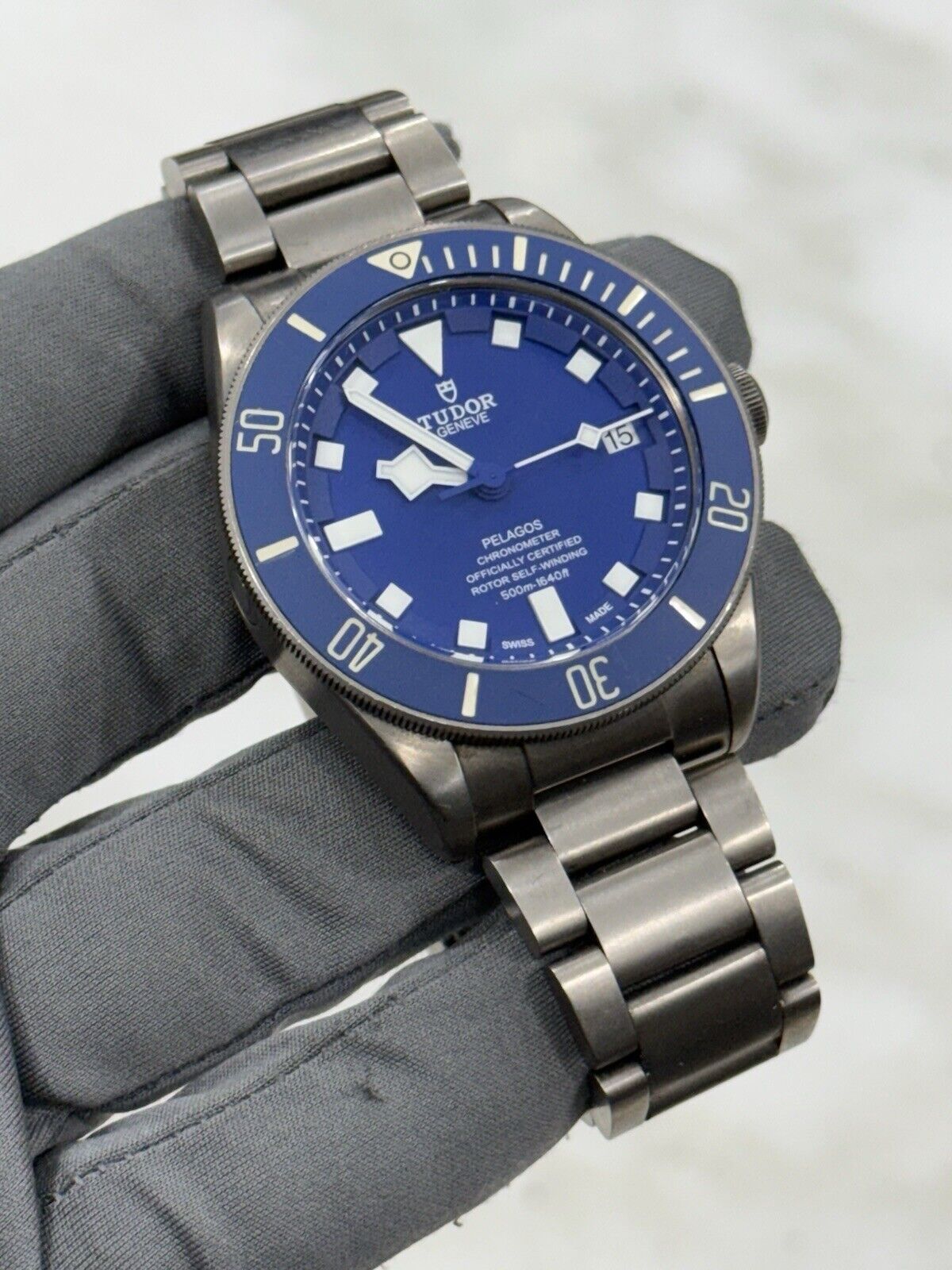 2017 Tudor Pelagos Titanium 42mm Watch Blue Dial 25600TB Automatic Dive Watch