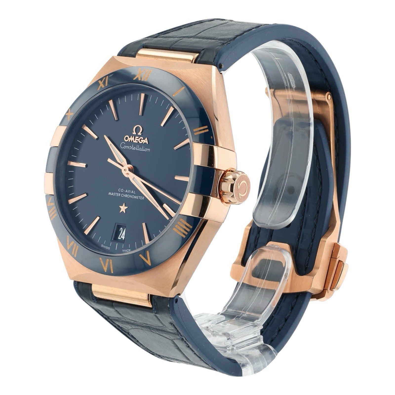 Omega Constellation 18k Rose Gold Blue Dial 41mm Automatic 131.63.41.21.03.001