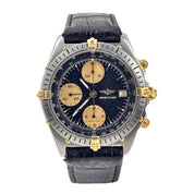 Breitling Chronomat Gold Steel Black Dial Chrono Automatic Watch Ref: B13047